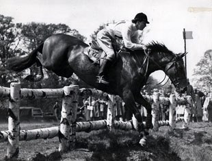 Diana Mason and Tramella at the 1955 European Eventing Championships in Windsor