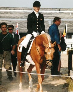 Jana Kun and Golden Dancer at the 1996 European Pony Championships in Bartahus