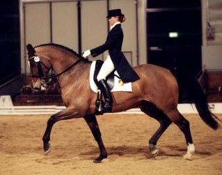 Veronique de Baecker on Herrzas at the 1999 CDI Bremen :: Photo © Paul van Oers