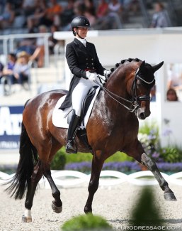 Danish team newcomer Betina Jaeger on the American owned Belstaff at the 2018 CDIO Aachen :: Photo © Astrid Appels