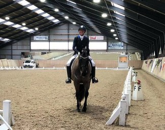 Winning duo Agnete Kirk Thinggaard and Jojo AZ leave the arena at the 2019 CDN Hedensted