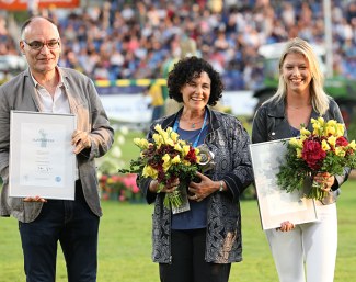 Christophe Bricot (2nd), Terri Miller (1st) and Ashely Neuhof (3rd) at the 2019 Silver Camera Award ceremony in Aachen