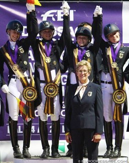 Germany wins team gold in the Under 25 division at the 2019 European Youth Riders Championships :: Photo © Astrid Appels