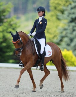 Daphne van Peperstraten and Wonderful Girl at the pony's first international, the 2014 CDIO-P Hagen :: Photo © Astrid Appels