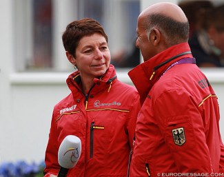 Monica Theodorescu and Jonny Hilberath at the 2015 European Dressage Championships :: Photo © Astrid Appels