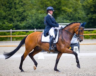 Dana van Lierop and Chocolate Cookie RDP at the first 2020 Dutch U25 team selection trial in Exloo :: Photo © Digishots