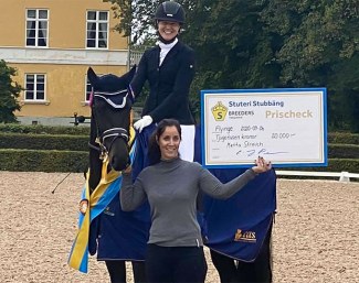 Swedish Warmblood 3-year old Champions: Camilla Axelsson with Marita Strauch's mare Bergsjoholms Barletta (by For Romance II x Epson)
