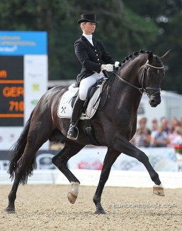 Eva Möller and Sarkozy at the 2010 World Championships for Young Dressage Horses in Verden :: Photo © Astrid Appels