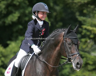 Estelle Wettstein on her pony Rhythm n Blues at the 2008 European Pony Championships. Ten years later she rode for Switzerland at the 2018 World Equestrian Games :: Photo © Astrid Appels