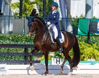 Sabine Schut-Kery and Sanceo in the GP Special at the 2021 CDI 5* Wellington :: Photo © Lily Forado