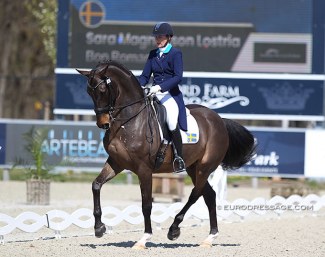 Sara Magnusson Lostria and Bon Romantic at their Grand Prix debut at the 2021 CDI Opglabbeek :: Photo © Astrid Appels