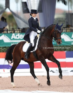 Akane Kuroki and Zuidenwind competing at the 2020 CDI Wellington in Florida :: Photo © Astrid Appels