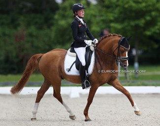 Antonia Busch-Kuffner and Kastanienhof Cockney Cracker at the 2021 CDIO-PJYR Hagen :: Photo © Astrid Appels