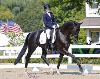Katryna Evans on Fontenay at the 2021 U.S. young horse Championships :: Photo © Sue Stickle