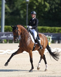 Bianca Nowag and Sir Hohenstein at the 2019 European Under 25 Championships in San Giovanni in Marignano :: Photo © Astrid Appels