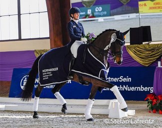 Helen Langehanenberg and Straight Horse Ascenzione won the 2021 Nurnberger Burgpokal Finals for Developing PSG Horses :: Photo © Stefan Lafrentz