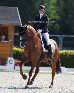 Sabrina Gessmann and Drama Queen at the 2018 World Young Horse Championships in Ermelo :: Photo © Astrid Appels