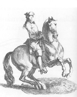 Drawing of a pirouette in Francois Robichon de la Guérinière's "École de Cavalerie"