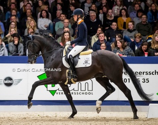 Kirsten Brouwer and Joyride E.H. at the 2019 KWPN Stallion Competition Finals :: Photo © Dirk Caremans