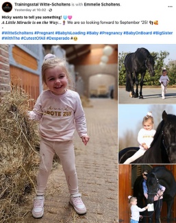 Micky Witte will be a big sister soon. Emmelie Scholtens is pregnant with her second child