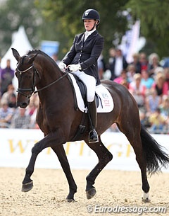 Maria Anita Andersen and Svalegards Hottie at the 2013 World Young Horse Championships :: Photo © Astrid Appels