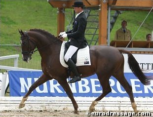 Australian Tor van den Berge and Jaybee Alabaster at the 2004 World Young Horse Championships :: Photo © Astrid Appels