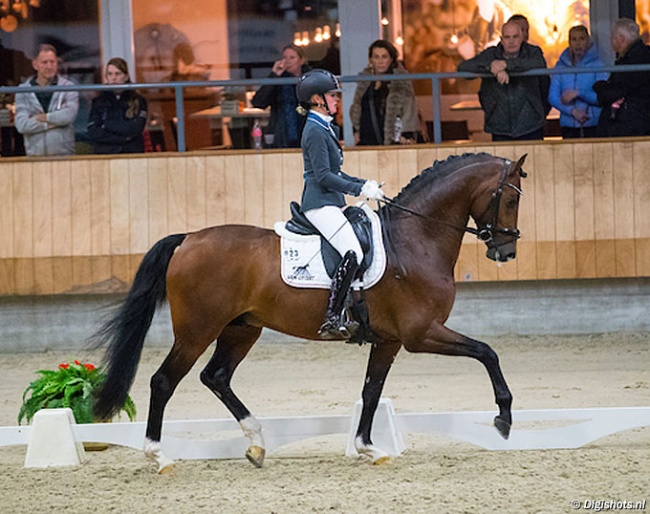 Renate van Vliet and In Style at the 2017 KWPN Stallion Competition in Ermelo :: Photo © Digishotsh