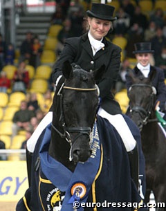 Katrin Byrger and French Kiss at the World Young Horse Championships :: Photo © Astrid Appels