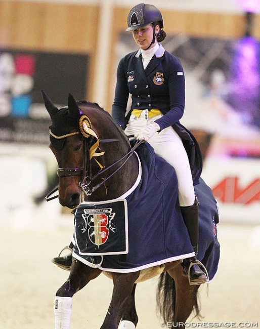 Denise Ljunkvist and Soega win the U25 Short Grand Prix at the 2018 CDI Lier :: Photo © Astrid Appels