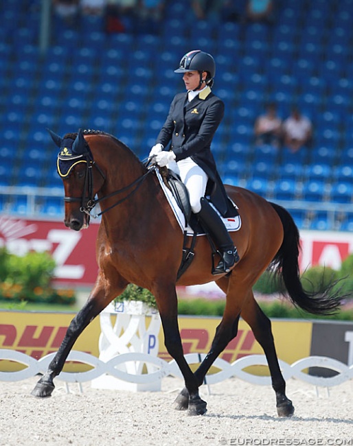 Micol Rustignoli and Corallo Nero at the 2015 European Dressage Championships :: Photo © Astrid Appels