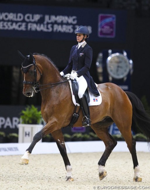 Yvonne Losos de Muniz and Foco Loco W at the 2018 World Cup Finals in Paris :: Photo © Astrid Appels