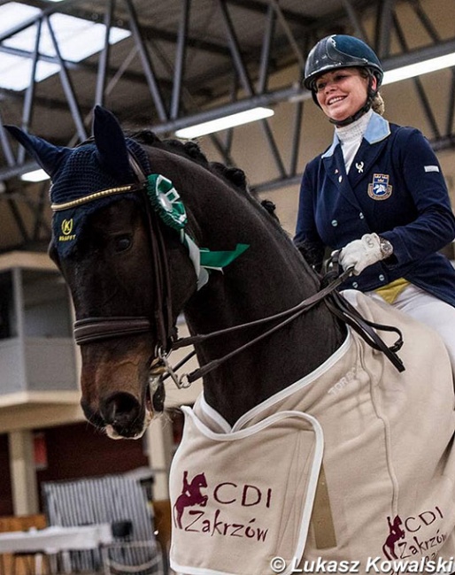 Charlotte Haid-Bondergaard and San Andreas at the 2017 CDI Zakrzow in Poland :: Photo © Lukasz Kowalski