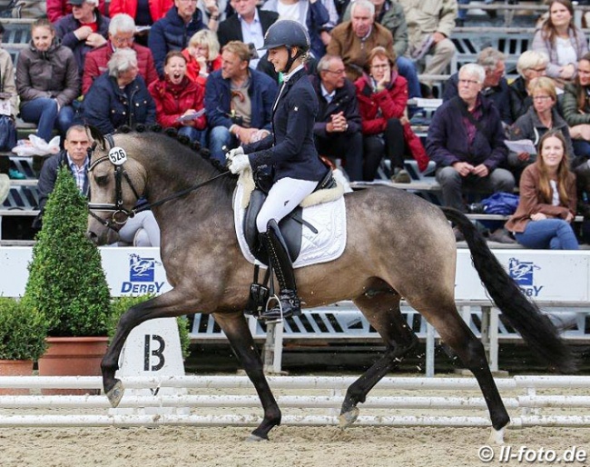 Mareike Mimberg and Golden Grey at the 2018 Bundeschampionate :: Photo © LL-foto