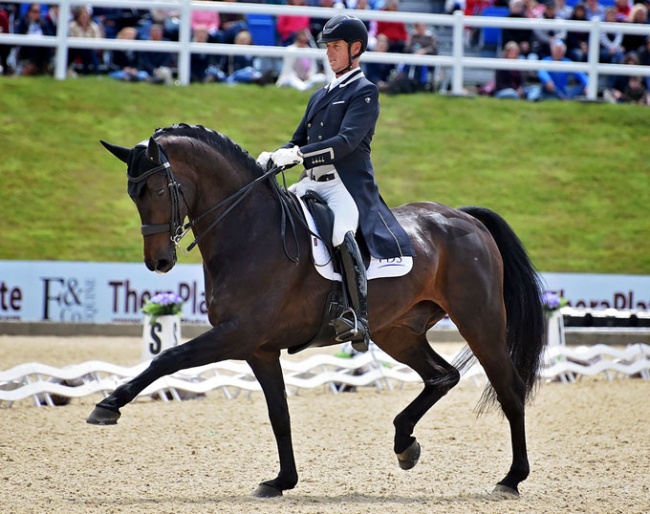 Carl Hester and Hawtins Delicato at the 2018 CDI Bolesworth