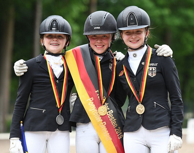 The pony podium at the 2019 Preis der Besten: Oatley, Busch-Kuffner, Kullmann :: Photo © Nilkens/Schäper