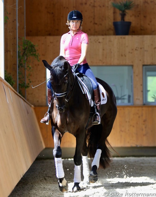 Verity Smith riding blind on Daisy, training in France and dreaming of Grand Prix :: Photo © Silke Rottermann