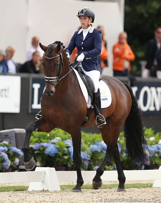Mirelle van Kemenade and Ferdinand at the 2016 World Young Horse Championships :: Photo © Astrid Appels