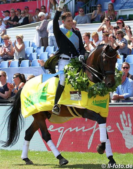 Frederic Wandres and Westminster win the 2019 Hamburg Dressage Derby :: Photo © LL-foto
