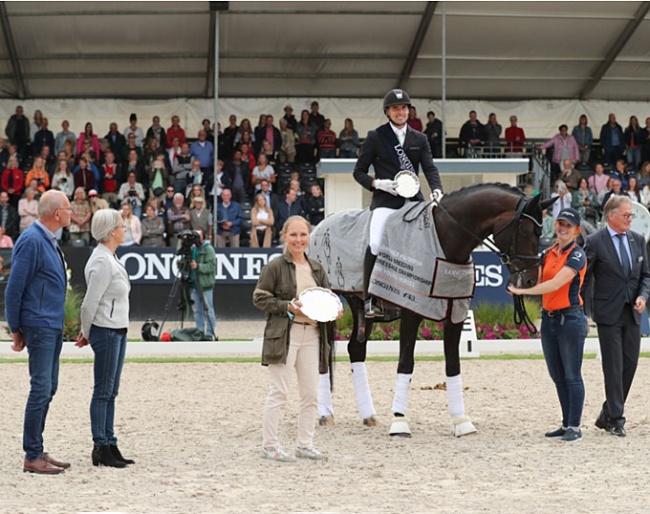 Step aside breeders, it's all about the winner and the owner at the 2019 FEI/WBFSH World Breeding Championships for Young Dressage Horses :: Photo © Pernilla Hägg