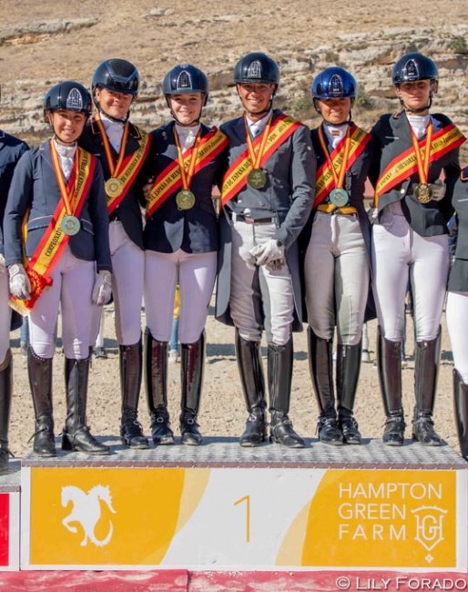 The gold medal winners at the 2019 Spanish Youth Riders Championships in Segovia :: Photo © Lily Forado