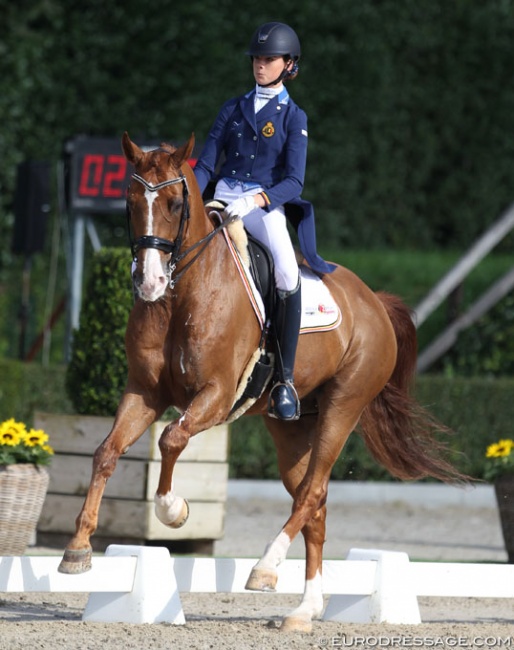 Camille Vangheluwe and FBW Rainman at the 2017 European Junior Riders Championships :: Photo © Astrid Appels