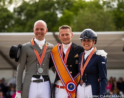 The senior podium with Minderhoud, Gal and Scholtens at the 2019 Dutch Championships :: Photo © Dirk Caremans