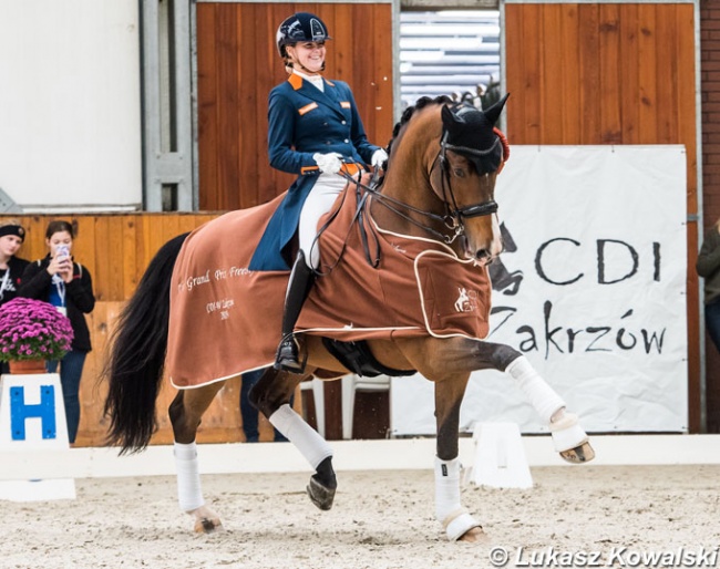 Anne Meulendijks and Avanti win the 2019 CDI-W Zakrzow World Cup Qualifier :: Photo © Lukasz Kowalski