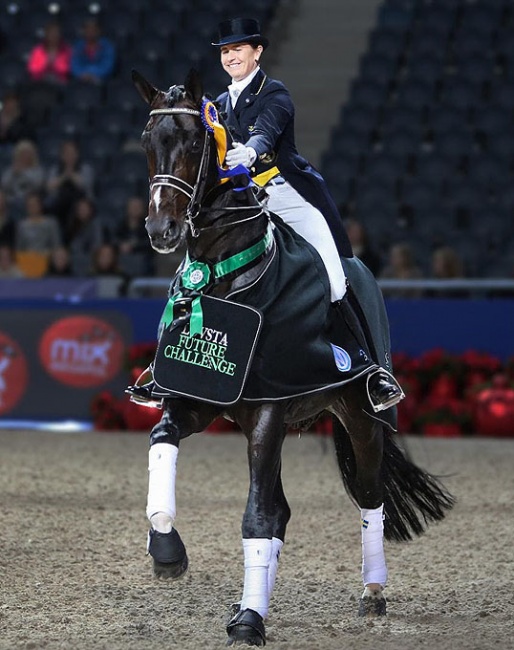 Tinne Vilhelmson won the Swedish Lovsta Future Challenge for Developing GP Horses in Sweden in 2014 on Benetton Dream