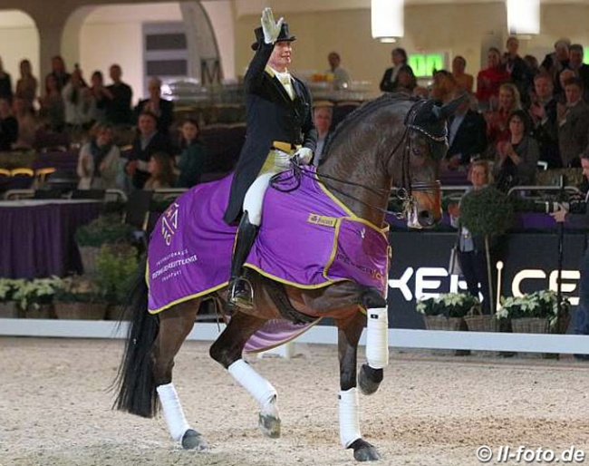 Isabell Werth's Don Johnson retires from competition sport with a double victory at the 2019 CDI Frankfurt :: Photo © LL-foto