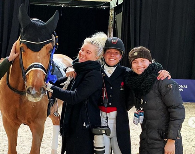 Cassidy, Rasmine Laudrup, Catherine Dufour with groom Catarina Hall at the 2019 CDI Stockholm