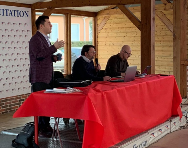 Raphael Saleh and Lionel Du Tranoy at the 2020 FFE Judges Seminar in Lamotte-Beuvron, France