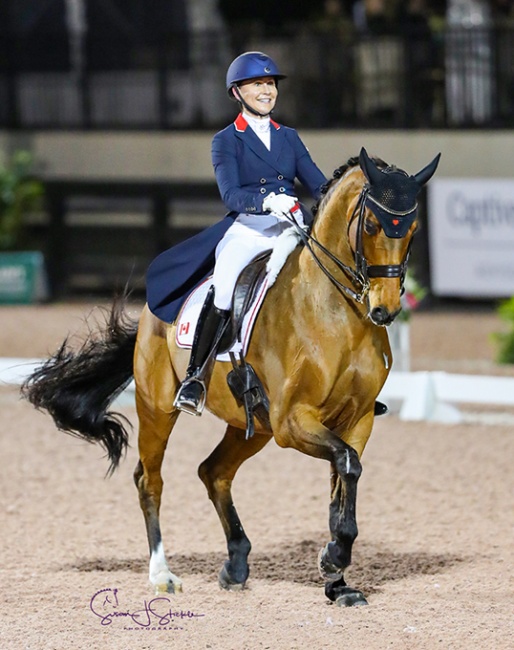 Jill Irving (CAN) and Degas 12 win under the lights during Friday Night Stars :: Photo © Sue Stickle