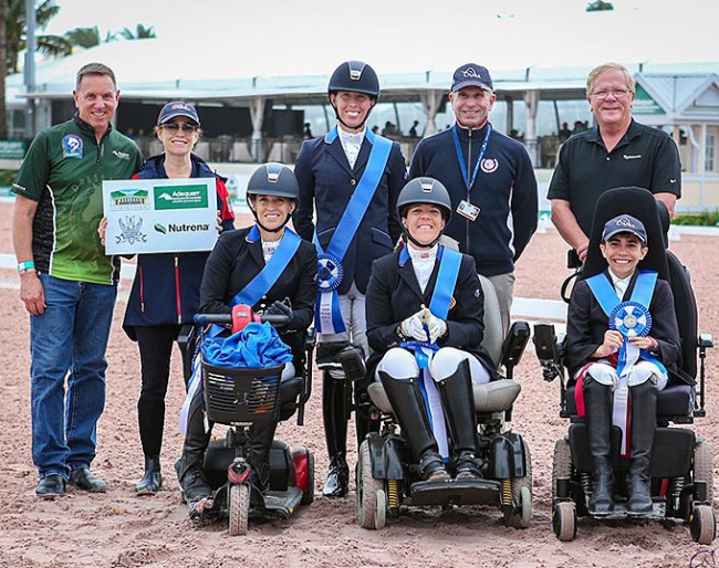 First place ribbons for Para Team U.S.A. at the 2020 CPEDI Wellington :: Photo © Sue Stickle