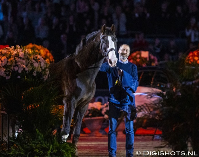 The 29-year old Briar with breeder and owner Hans Yngve Goransson at the 2020 Gothenburg Horse Show :: Photo © Leanjo de Koster
